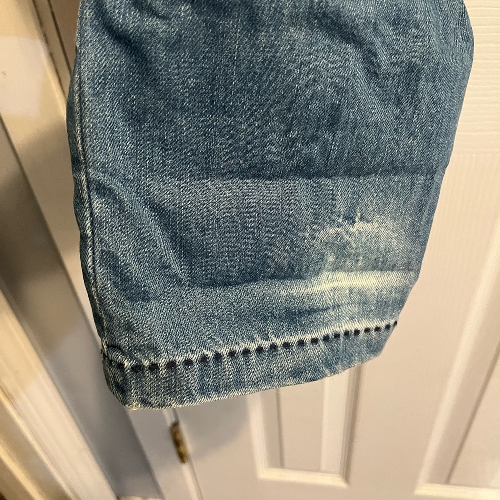 Vintage Eddie Bauer Distressed Patchwork Jeans Relaxed Boyfriend Back Buckle - Picture 4 of 14